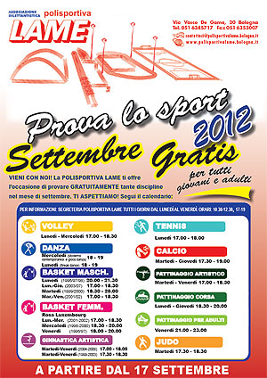 Prova lo Sport gratis e Corsi 2012/2013