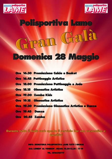 Domenica 28 Gran Galà della Polisportiva